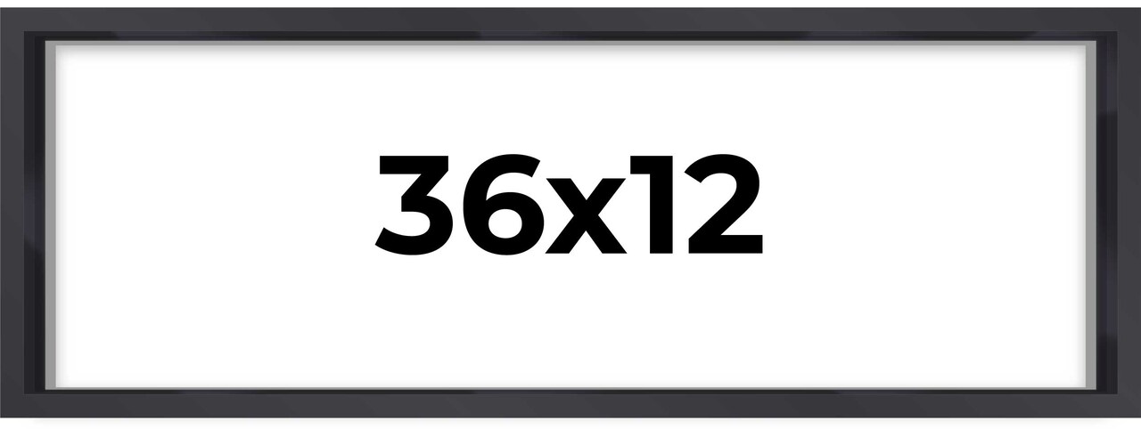 Panoramic Shadow Box 3/4" Depth Black Picture Frame - UV Acrylic, Backing, Hanging Hardware
